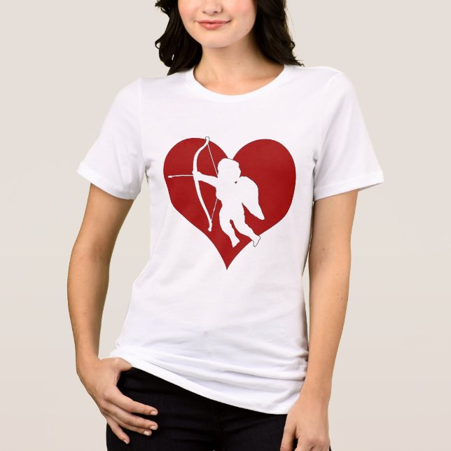 Camiseta Triblenda Cupido dentro de un corazón (Anverso)