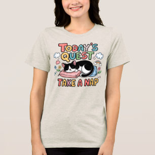 Camiseta Triblenda 🐱 curiosa próxima búsqueda tome una siesta de gat
