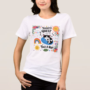 Camiseta Triblenda 🐱 curiosa próxima búsqueda tome una siesta de gat