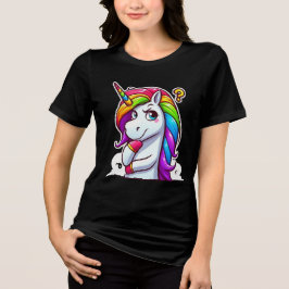 Camiseta Triblenda Curious Rainbow Unicorn Thinking