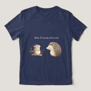 Camiseta Triblenda Curte Brown Cream Hedgehog Mouse Mejor Amigos