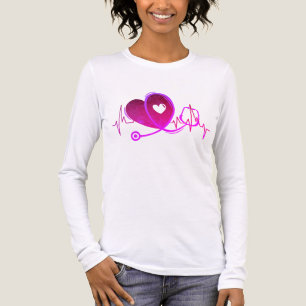 Camiseta Triblenda Curva del Corazón con Estetoscopio Médico 3