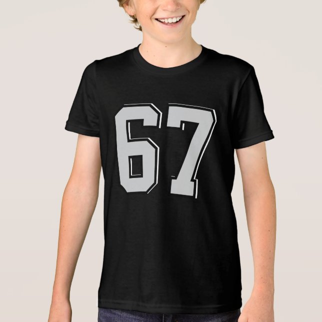 Camiseta Triblenda Custom 67 Shirt Cute Number Design Tee (Anverso)