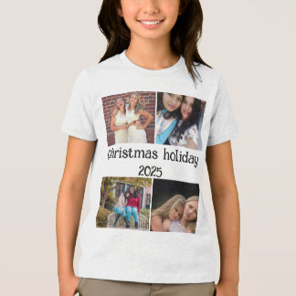 CAMISETA TRIBLENDA CUSTOM  CHRISTMAS HOLIDAY 4 PHOTO COLLAGE