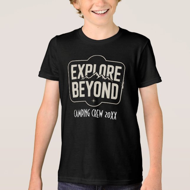 Camiseta Triblenda Custom Explore Beyond Camping Crew 2026 (Anverso)