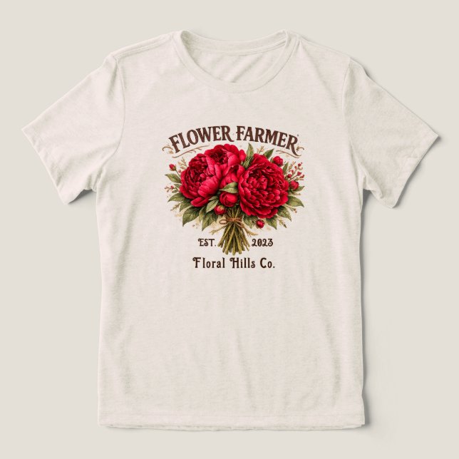 Camiseta Triblenda Custom Flower Farmer Floral Business Personalized (Diseño delantero )