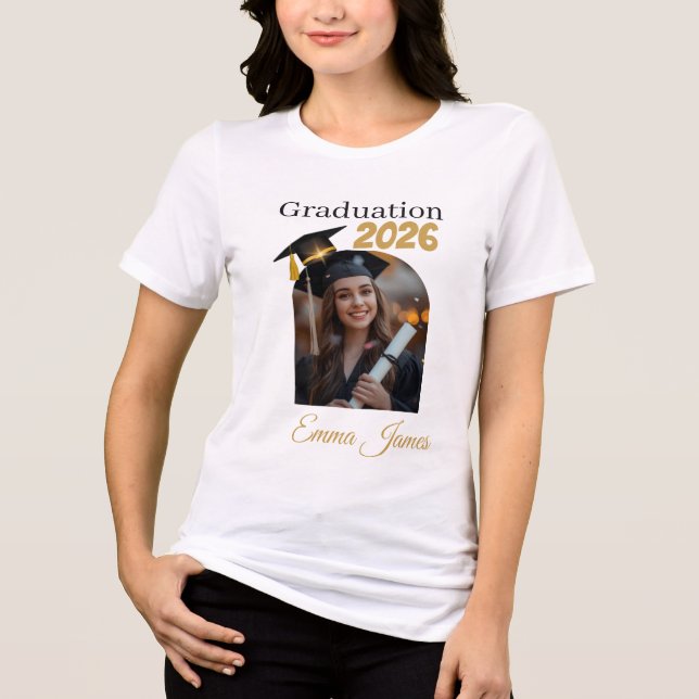 Camiseta Triblenda Custom Graduation Photo Shirt Class of 2026 (Anverso)
