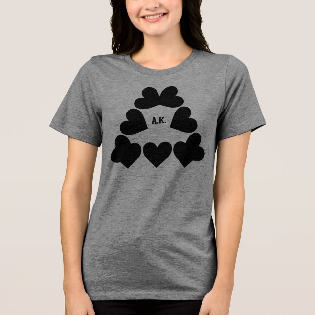 Camiseta Triblenda Custom Initials Heart Triangle Ladies (Anverso)