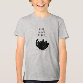 Camiseta Triblenda Custom Live Laugh Leave Funny Cat Boys’