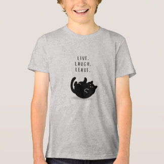 Camiseta Triblenda Custom Live Laugh Leave Funny Cat Boys’