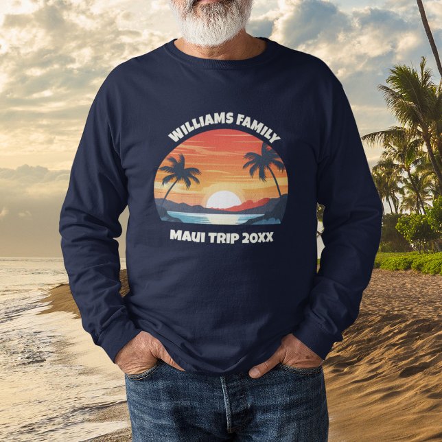 Camiseta Triblenda Custom Maui Trip Sunrise Palm Trees Long Sleeve (Subido por el creador)