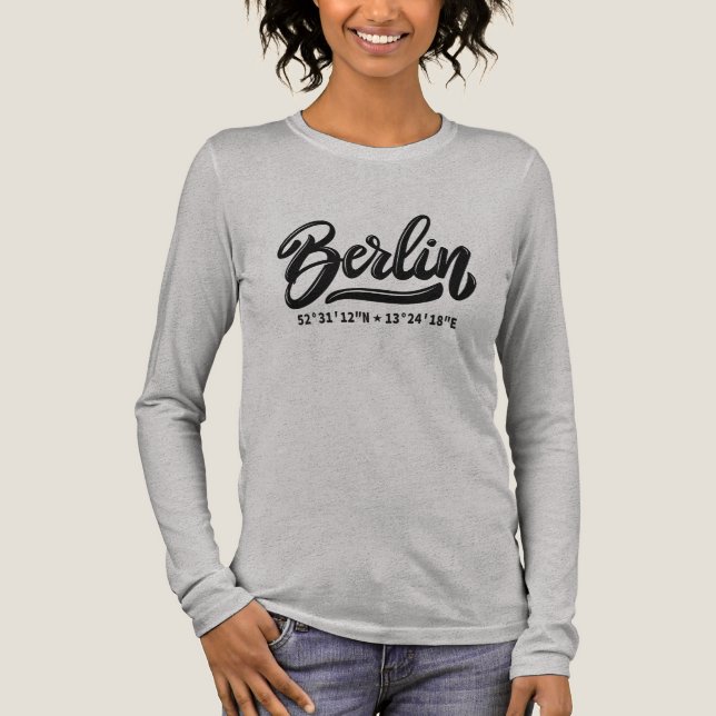 Camiseta Triblenda Custom Name / Text Berlin Germany Coordinates (Anverso)