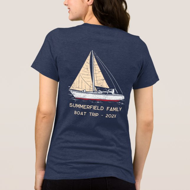 Camiseta Triblenda Custom Nautical Matching Family Boat Trip (Reverso )