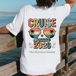 Camiseta Triblenda Custom Retro Cruise Squad 2026 Family Vacation 