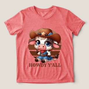 Camiseta Triblenda Cuta cowgirl howdy añadir texto País