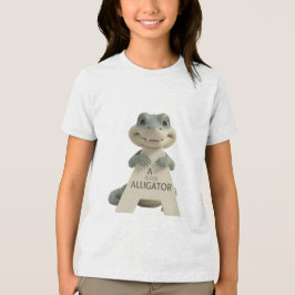 Camiseta Triblenda Cute Alligator Letter A Kids T-Shirt | Animal Alph