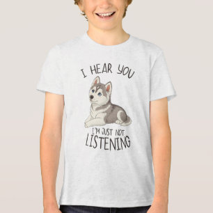 Camiseta Triblenda Cute and Funny Husky