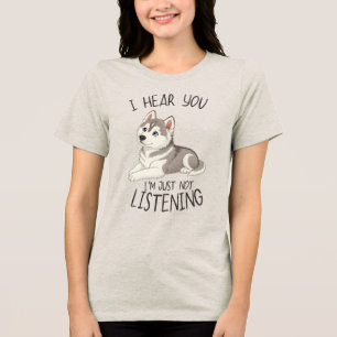 Camiseta Triblenda Cute and Funny Husky