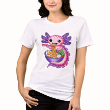 Cute Axolotl Comiendo Ramen Kawaii Tazón de Fideos