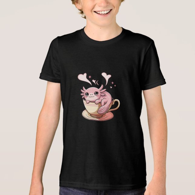 Camiseta Triblenda Cute Axolotl - Kawaii Axolotl Lover Regalo (Anverso)