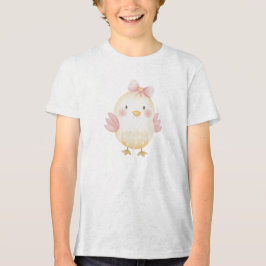 Camiseta Triblenda Cute Baby Chick with Pink Bow Illustration