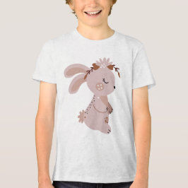 Camiseta Triblenda Cute Boho Bunny with Floral Headband