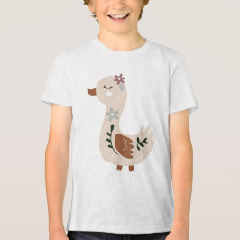 Camiseta Triblenda Cute Boho Goose Illustration in Neutral Pastel