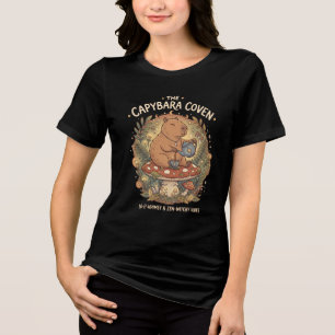 Camiseta Triblenda Cute Capybara Coven Fiesta del Té Hongo Brujeril