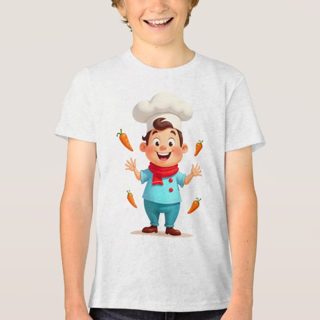 Camiseta Triblenda Cute Carrot Juggling Chef Kids T-Shirt (Anverso)