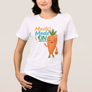 Camiseta Triblenda Cute Carrot Masti Mode ON Tri-Blend para Mujeres