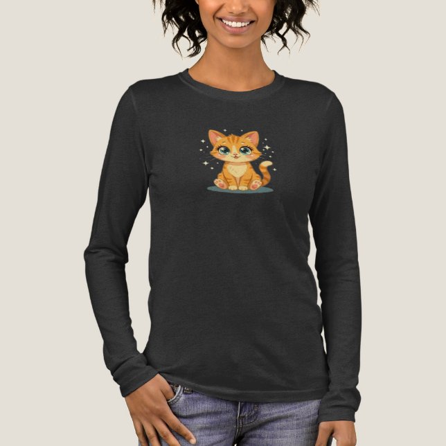 Camiseta Triblenda **Cute Cartoon Cat – Adorable Kitty Illustration** (Anverso)