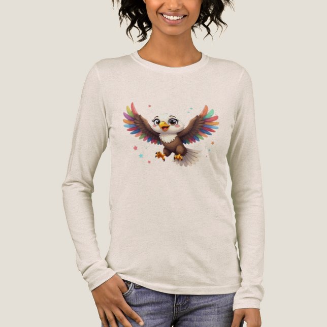 Camiseta Triblenda Cute Cartoon Eagle Flying – Friendly Vector Art (Anverso)