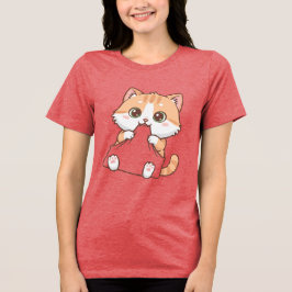 Camiseta Triblenda Cute Cat Bite Happens T-shirt