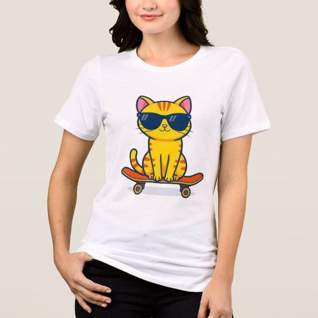 Camiseta Triblenda Cute Cat Design – Adorable Artwork  (Anverso)