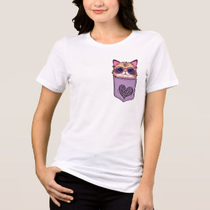 Camiseta Triblenda Cute Cat in a Pocket T-shirt