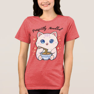 Camiseta Triblenda Cute Cat Purrfectly Noodled T-shirt