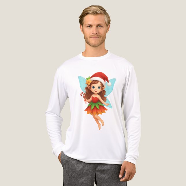 Camiseta Triblenda Cute Christmas Fairy Illustration Adorable Holiday (Anverso Completo)