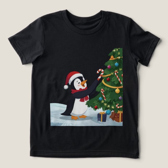 Camiseta Triblenda Cute Christmas Penguin T-Shirt (Diseño delantero )