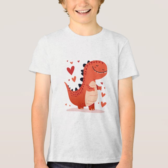 Camiseta Triblenda Cute Dinosaur Love Kids T-Shirt (Anverso)