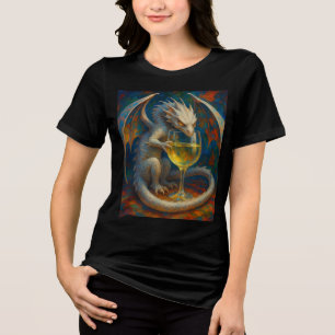 Camiseta Triblenda Cute Dragón de Marfil y Arte de Fantasía de Vino B