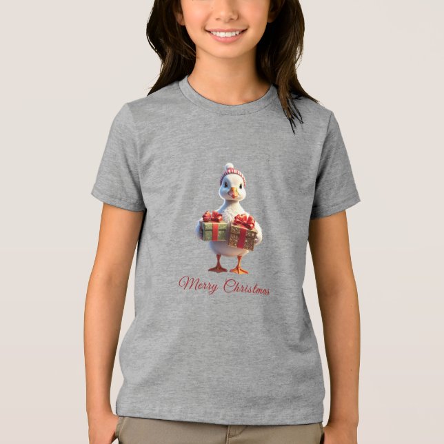 Camiseta Triblenda Cute Duck Christmas Holiday (Anverso)