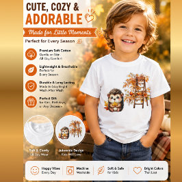 Camiseta Triblenda Cute erizo de otoño con ilustración de escalera de