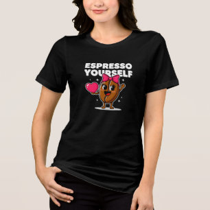 Camiseta Triblenda Cute Espresso Tú Mismo Grano de Café Kawaii Corazó