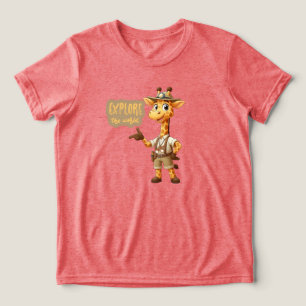 Camiseta Triblenda Cute Explorer Giraffe en safari