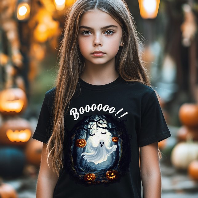 Camiseta Triblenda Cute fantasma Boo Divertido Chica de disfraz de Ha (Cute Ghost Boo Fun Halloween Costume Boy Girl T-Shirt)