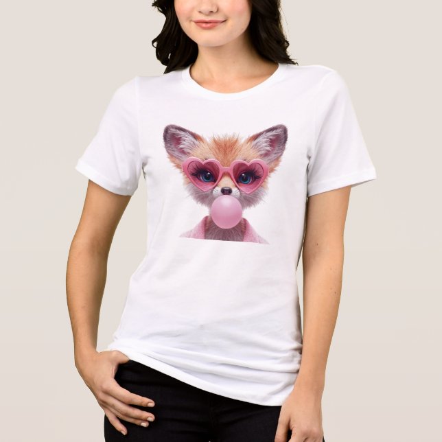 Camiseta Triblenda Cute Fennec Fox Bubblegum T-Shirt (Anverso)