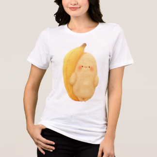 Camiseta Triblenda Cute Fluffy Banana Sprite con Mejillas Rosadas par