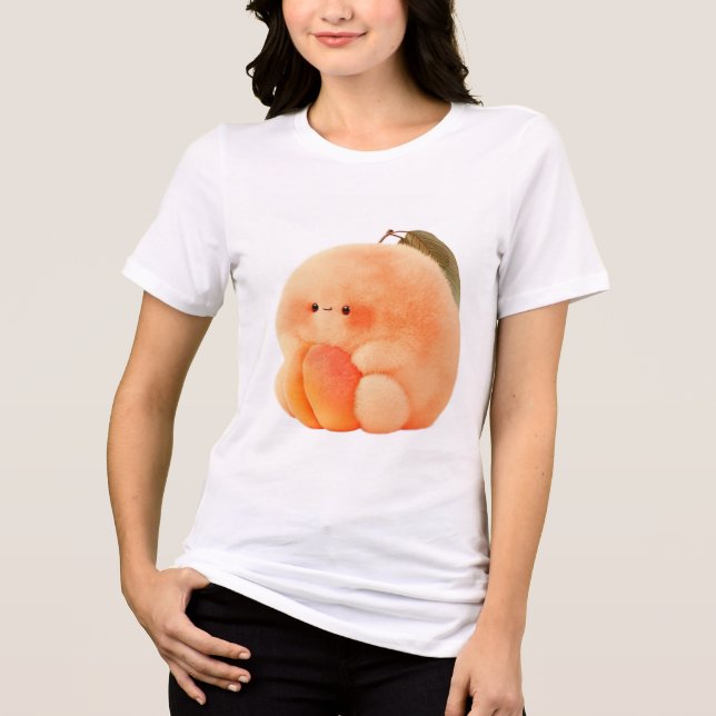 Camiseta Triblenda Cute Fluffy Peach Sprite Cradling Tiny Peach Women (Anverso)