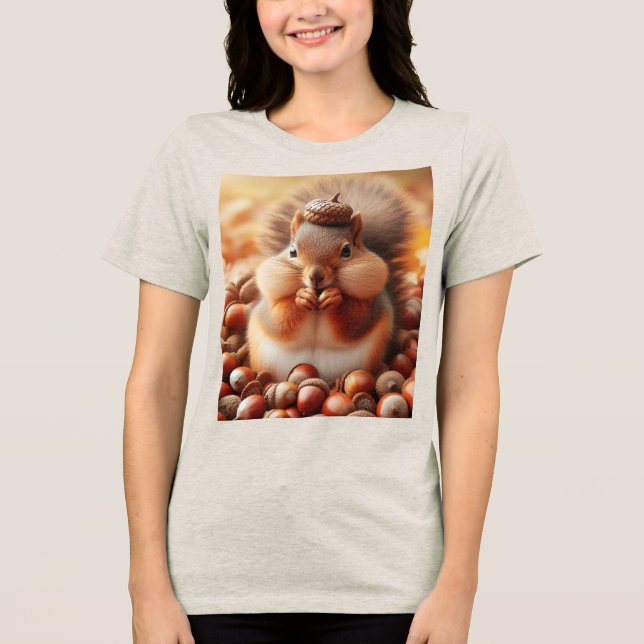 Camiseta Triblenda Cute Fluffy Squirrel (Anverso)