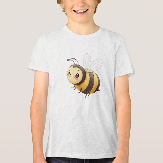 Camiseta Triblenda Cute Flying Bumblebee Illustration (Anverso)